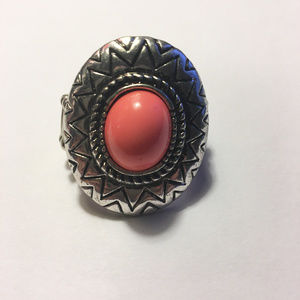 Vintage Paparazzi Pink and Silver Tribal Ring